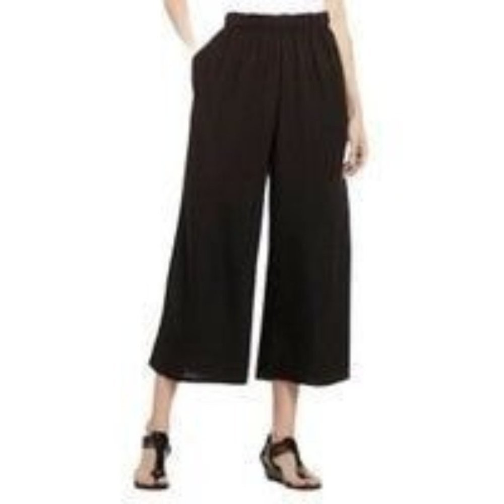 Labo.Art Woman's Black Panta Elle Cotton Wide Leg Pants sm-med